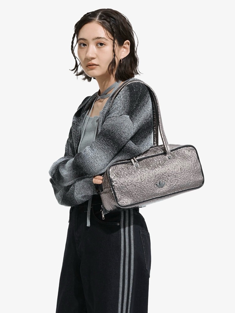 Adidas Adicolor Elongated Airliner Metallic Bag Grey